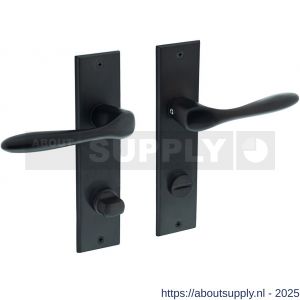 Intersteel 0201 deurkruk Banaan met schild rechthoekig 181x41 mm WC 78/8 mm zwart - S26009148 - afbeelding 1
