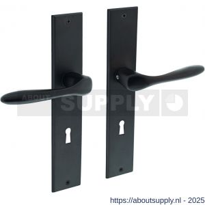 Intersteel 0211 deurkruk Banaan met schild rechthoekig 236x44 mm sleutelgat 72 mm zwart - S26009149 - afbeelding 1