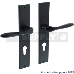 Intersteel 0211 deurkruk Banaan met schild rechthoekig 236x44 mm profielcilindergat 72 mm zwart - S26009150 - afbeelding 1