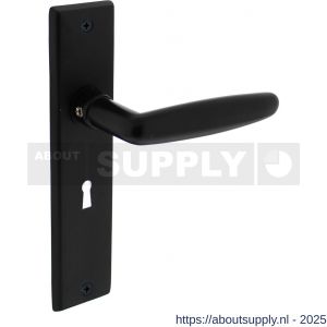 Intersteel Living 0225 deurkruk Sophie met schild rechthoekig 181x41 mm sleutelgat 56 mm zwart - S26008186 - afbeelding 1