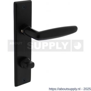Intersteel Living 0225 deurkruk Sophie met schild rechthoekig 181x41 mm WC 63/8 mm zwart - S26008187 - afbeelding 1