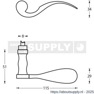 Intersteel 0292 deurkruk Lepel zwart - S26001887 - afbeelding 2