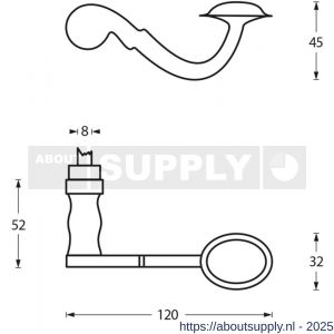 Intersteel 0293 deurkruk Posthoorn zwart - S26001724 - afbeelding 2