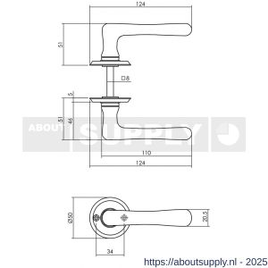 Intersteel Living 0445 deurkruk Trento met rozet diameter 50x5 mm zwart - S26010240 - afbeelding 2