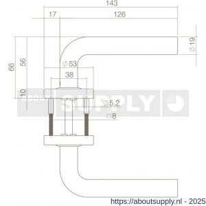 Intersteel Living 0570 deurkruk Luzern op rozet verdekt diameter 53x10 mm structuur zwart - S26008198 - afbeelding 2