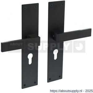 Intersteel Living 0571 deurkruk Amsterdam met schild rechthoekig 250x55x2 mm profielcilindergat 55 mm structuur zwart - S26008203 - afbeelding 1