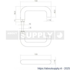 Intersteel 0573 deurkruk Bern structuur zwart - S26006752 - afbeelding 2