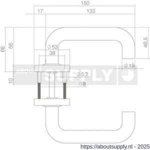 Intersteel Living 0573 deurkruk Bern op rozet verdekt diameter 53x10 mm structuur zwart - S26006753 - afbeelding 2