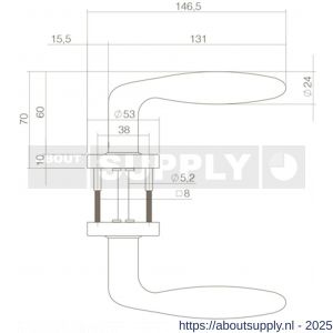 Intersteel Living 0587 deurkruk Jupiter op rozet verdekt diameter 53x10 mm structuur zwart - S26008214 - afbeelding 2
