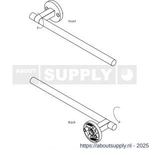 Intersteel 0719 deurkruk gatdeel rechts Shiraat by Grand en Johnson op rozet met schroefgaten diameter 55x8 mm PVD zwart - S26011288 - afbeelding 2