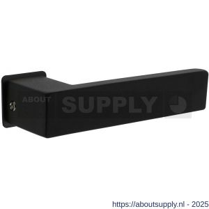 Intersteel 0922 deurkruk gatdeel Amsterdam met rozet zelfklevend 30x30x3 mm structuur zwart - S26010253 - afbeelding 1