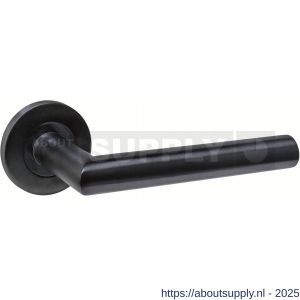 Intersteel 1021 deurkruk gatdeel rechts Q 01 op rozet verdekt diameter 52x6 mm PVD zwart - S26011275 - afbeelding 1