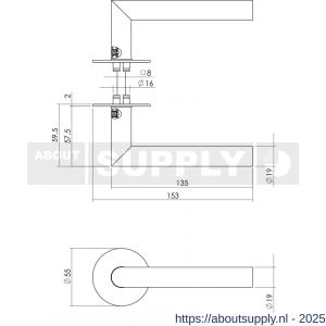 Intersteel Living 1583 deurkruk Jura met rozet zelfklevend diameter 55x2 mm structuur zwart - S26007018 - afbeelding 2