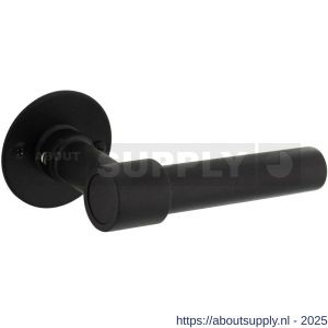 Intersteel 1670 deurkruk gatdeel L recht met rozet diameter 50x2 mm structuur zwart - S26008224 - afbeelding 1