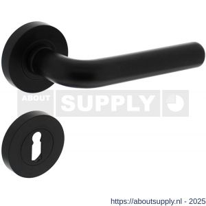 Intersteel 1683 deurkruk Agatha op rozet verdekt diameter 52x10 mm met nokken en sleutelrozetten zwart - S26010650 - afbeelding 1