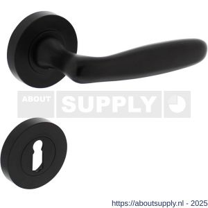Intersteel 1692 deurkruk Bjorn op rozet verdekt diameter 52x10 mm met nokken en sleutelrozetten zwart - S26010254 - afbeelding 1
