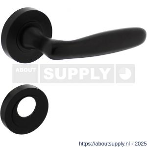Intersteel 1692 deurkruk Bjorn op rozet verdekt diameter 52x10 mm met nokken en rondcilinderrozetten zwart - S26011180 - afbeelding 1