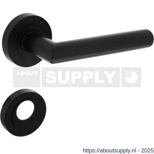 Intersteel 1693 deurkruk Bastian op rozet verdekt diameter 52x10 mm met nokken en rondcilinderrozetten zwart - S26010258 - afbeelding 1