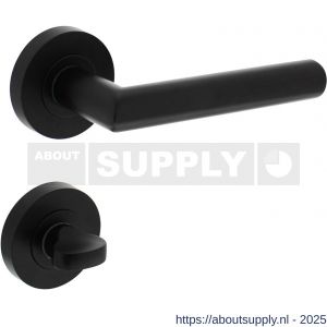 Intersteel 1693 deurkruk Bastian op rozet verdekt diameter 52x10 mm met nokken en WC-sluiting met stift 7x7 mm zwart - S26010259 - afbeelding 1