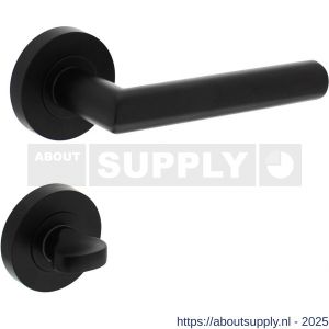 Intersteel 1693 deurkruk Bastian op rozet verdekt diameter 52x10 mm met nokken en WC-sluiting met stift 8x8 mm zwart - S26008238 - afbeelding 1