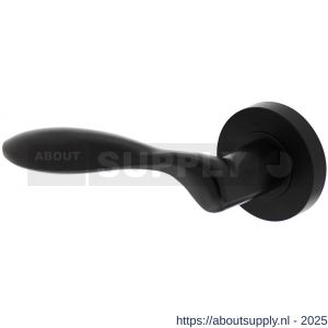 Intersteel 1695 deurkruk gatdeel links George op rozet verdekt diameter 52x10 mm met nokken zwart - S26008243 - afbeelding 1