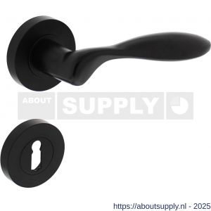 Intersteel 1695 deurkruk George op rozet verdekt diameter 52x10 mm met nokken en sleutelrozetten zwart - S26008244 - afbeelding 1