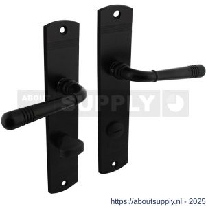 Intersteel 1705 deurkruk Helena op schild afgerond 235x45 mm WC 78/8 mm zwart - S26010791 - afbeelding 1