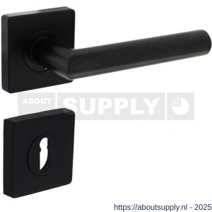 Intersteel 1707 deurkruk Bastian op rozet 55x55x10 mm met nokken en sleutelrozetten zwart - S26009159 - afbeelding 1