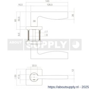 Intersteel Living 1710 deurkruk Apollo op rozet verdekt 55x55x10 mm met nokken zwart - S26006758 - afbeelding 2