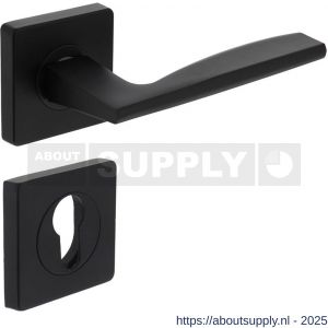 Intersteel 1710 deurkruk Apollo op rozet verdekt 55x55x10 mm met nokken en cilinderrozetten zwart - S26008250 - afbeelding 1