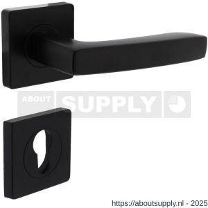 Intersteel 1712 deurkruk Minos op rozet verdekt 55x55x10 mm met nokken en cilinderrozetten zwart - S26008254 - afbeelding 1