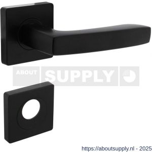 Intersteel 1712 deurkruk Minos op rozet verdekt 55x55x10 mm met nokken en rondcilinderrozetten zwart - S26010262 - afbeelding 1