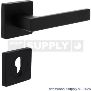 Intersteel 1713 deurkruk Hera op rozet verdekt 55x55x10 mm met nokken en cilinderrozetten zwart - S26008258 - afbeelding 1