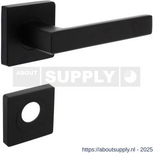 Intersteel 1713 deurkruk Hera op rozet verdekt 55x55x10 mm met nokken en rondcilinderrozetten zwart - S26010264 - afbeelding 1