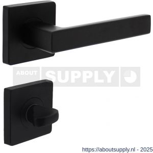 Intersteel 1713 deurkruk Hera op rozet verdekt 55x55x10 mm met nokken en WC-sluiting met stift 7x7 mm zwart - S26010265 - afbeelding 1