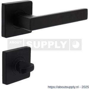 Intersteel 1713 deurkruk Hera op rozet verdekt 55x55x10 mm met nokken en WC-sluiting met stift 8x8 mm zwart - S26008259 - afbeelding 1