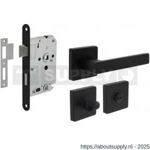 Intersteel Living 1713 set toiletslot 63/8 zwart met deurkruk Hera op rozet 55x55 mm en WC-sluiting zwart - S26011052 - afbeelding 1