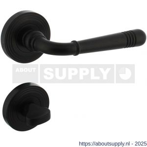 Intersteel 1725 deurkruk Helena op rozet verdekt met rillen diameter 55x10 mm met nokken en WC-sluiting met stift 8x8 mm zwart - S26010796 - afbeelding 1
