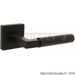 Intersteel 1741 deurkruk gatdeel rechts Baustil op rozet verdekt 55x55x10 mm met nokken zwart - S26010267 - afbeelding 1