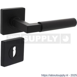 Intersteel 1741 deurkruk Baustil op rozet verdekt 55x55x10 mm met nokken en sleutelrozetten zwart - S26010269 - afbeelding 1