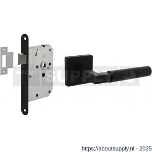 Intersteel Living 1741 set loopslot zwart met deurkruk Baustil op rozet 55x55 mm zwart - S26011053 - afbeelding 1