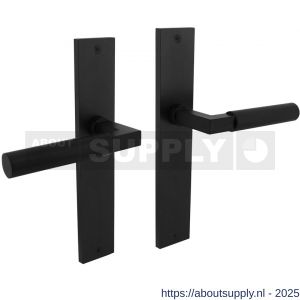 Intersteel Living 1742 deurkruk Baustil op schild rechthoekig 245x45 mm blind zwart - S26010274 - afbeelding 1
