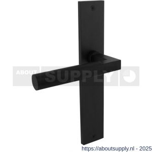 Intersteel 1742 deurkruk gatdeel rechts Baustil op schild rechthoekig 245x45 mm blind zwart - S26010275 - afbeelding 1