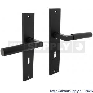 Intersteel 1742 deurkruk Baustil op schild rechthoekig 245x45 mm sleutelgat 72 mm zwart - S26010277 - afbeelding 1