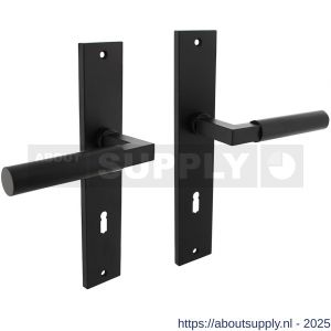 Intersteel 1742 deurkruk Baustil op schild rechthoekig 245x45 mm sleutelgat 78 mm zwart - S26010278 - afbeelding 1