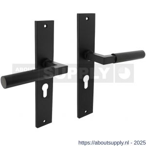 Intersteel Living 1742 deurkruk Baustil op schild rechthoekig 245x45 mm profielcilindergat 55 mm zwart - S26010279 - afbeelding 1