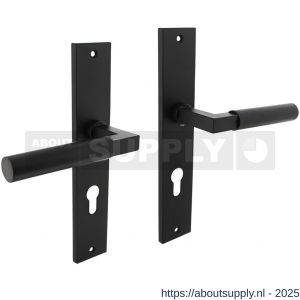 Intersteel Living 1742 deurkruk Baustil op schild rechthoekig 245x45 mm profielcilindergat 72 mm zwart - S26010280 - afbeelding 1