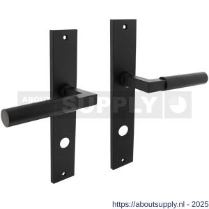 Intersteel 1742 deurkruk Baustil op schild rechthoekig 245x45 mm rondcilindergat 78 mm zwart - S26010282 - afbeelding 1