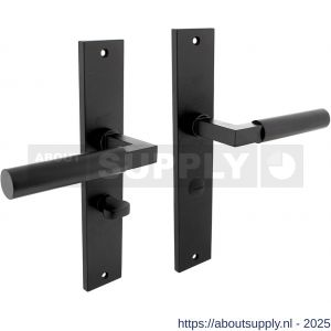 Intersteel Living 1742 deurkruk Baustil op schild rechthoekig 245x45 mm WC 63/8 mm zwart - S26010283 - afbeelding 1