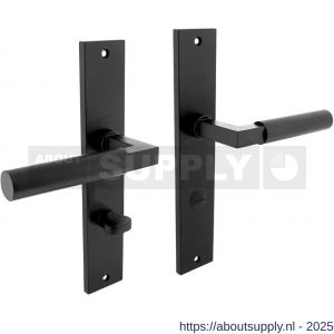 Intersteel 1742 deurkruk Baustil op schild rechthoekig 245x45 mm WC 78/7 mm zwart - S26010285 - afbeelding 1